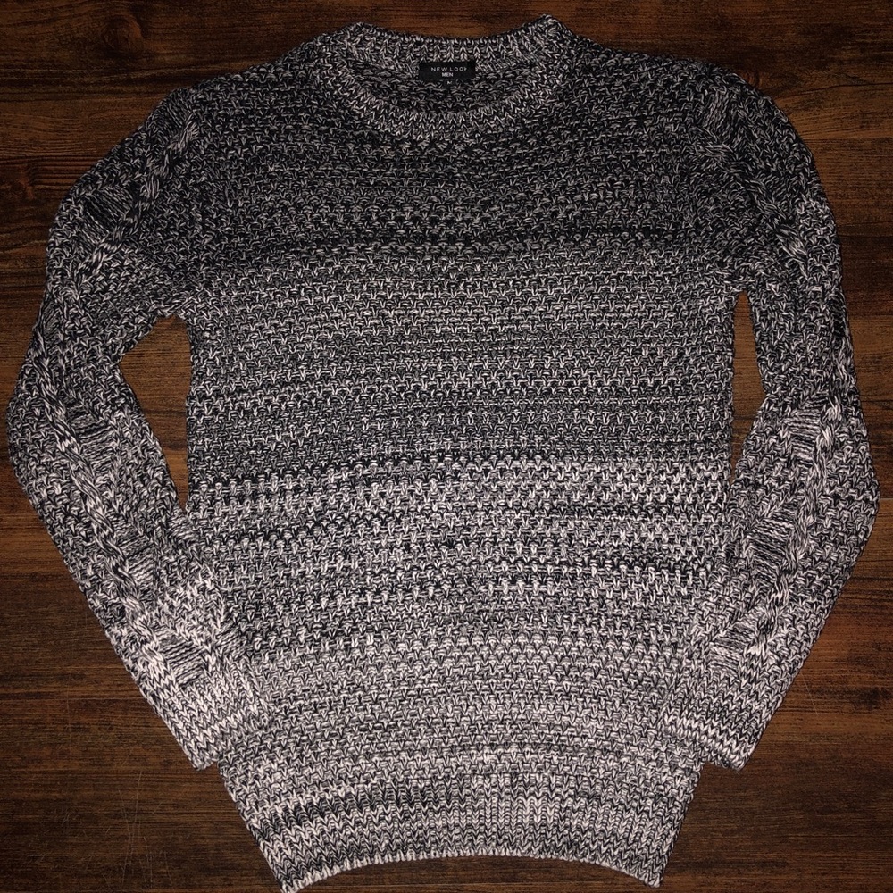 New Look Mens Ombré Knit Crewneck Sweater Medium NWOT